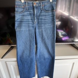 Madewell slim wide leg crop jeans